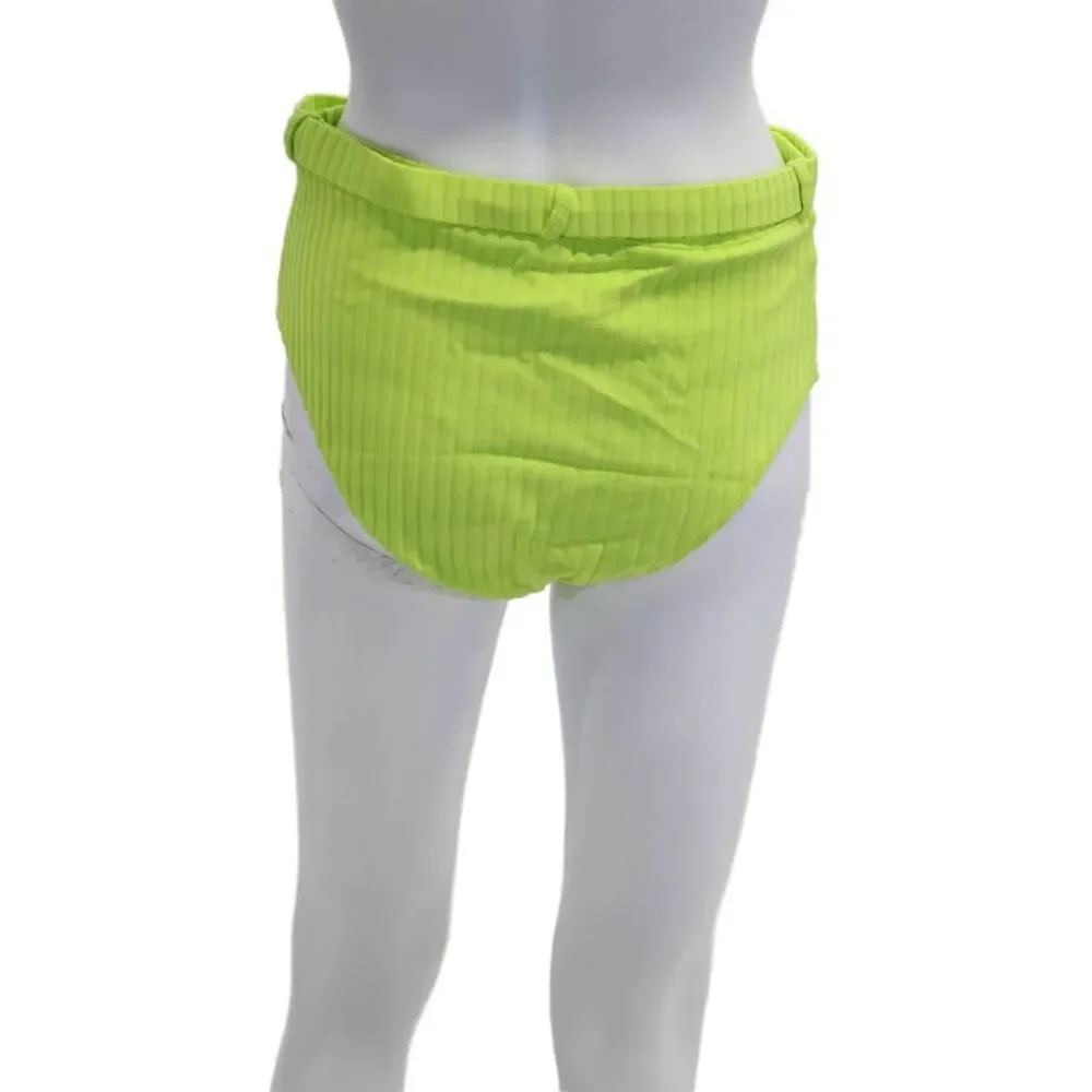 Solid & Striped Womens Spandex Textured Bikini Bottom Pistachio Green Size L